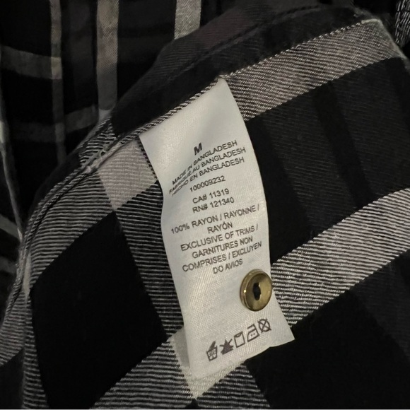 Dynamite Button Up Plaid Blouse - Picture 5 of 5